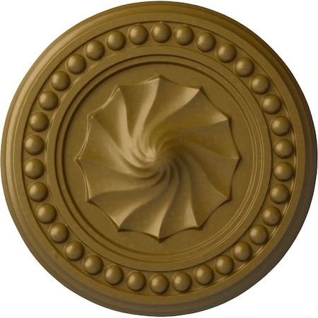 Ekena Millwork Foster Shell Ceiling Medallion (Fits Canopies up to 9 5/8"), Hand-Painted Gold, 15 3/4"OD x 2"P CM15FOGLS
